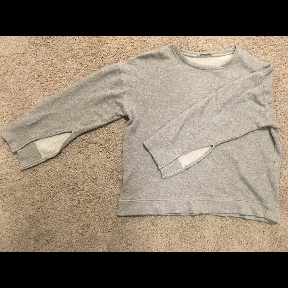 Zara French terry split sleeve pullover